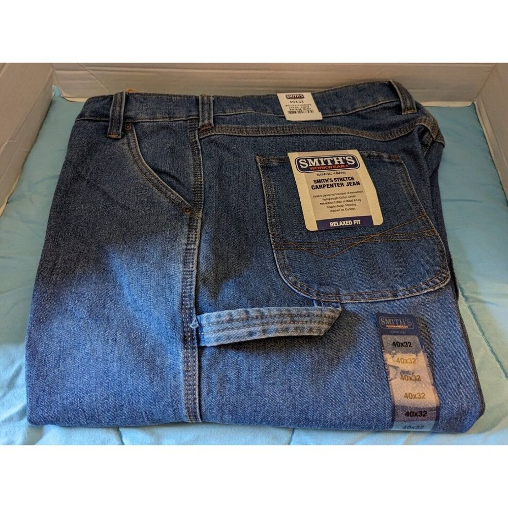 NWT Smith's 40 X 32 Carpenter Jeans Denim Work Wear Pants  Light Wash
